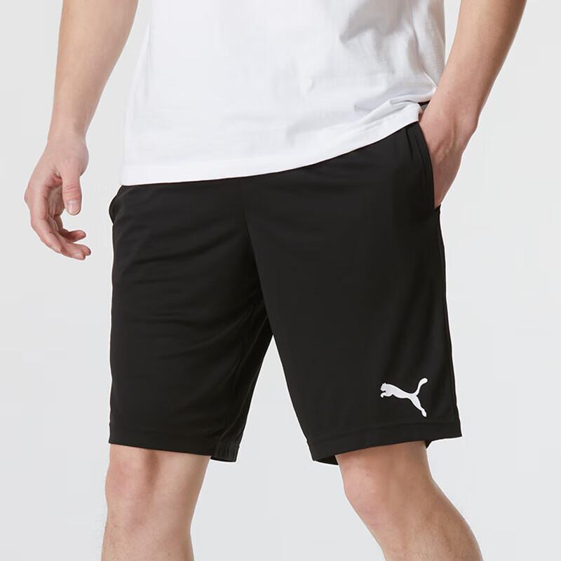 Puma Logo Print Elastic Waist Straight Leg Casual Shorts Men Shorts Black 588864-01