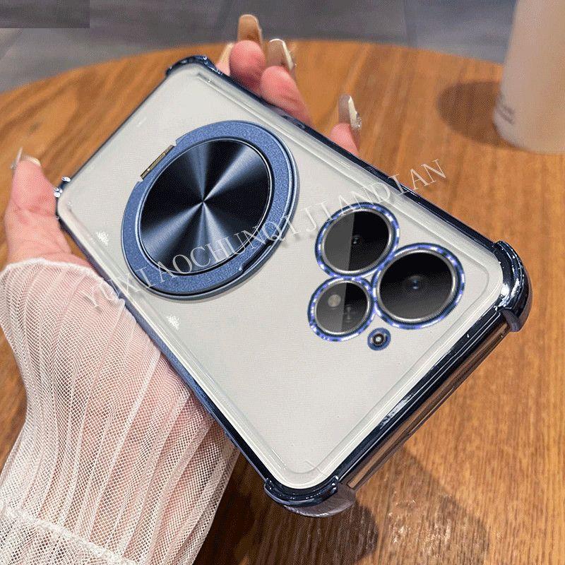 For Realme Neo7 Turbo NEO7SE Case Transparent Electroplating Bracket TPU Skin-friendly Cover Realme Neo7 turbo SE Funda