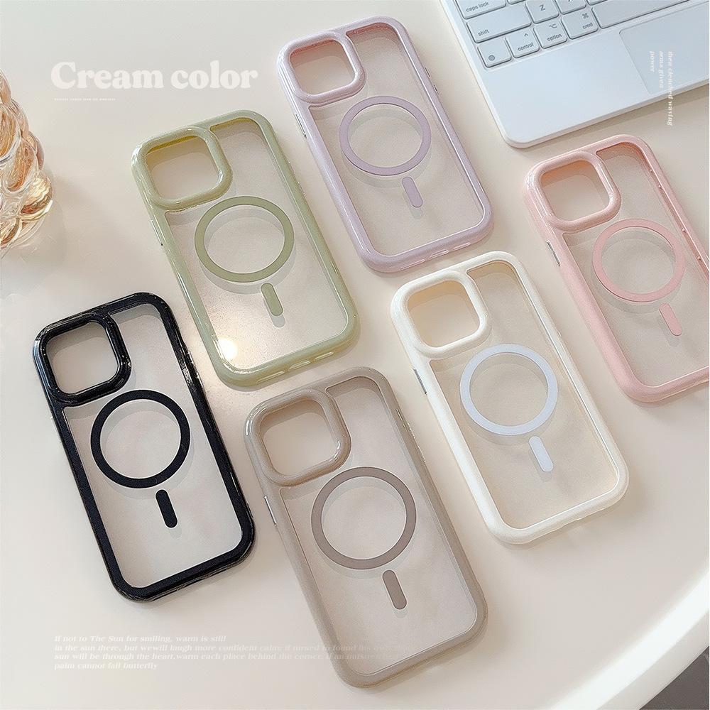 Magnetic Acrylic Iphone16 IPhone Case 15promax Cream 14 Suitable for 12 Anti Fall 1311