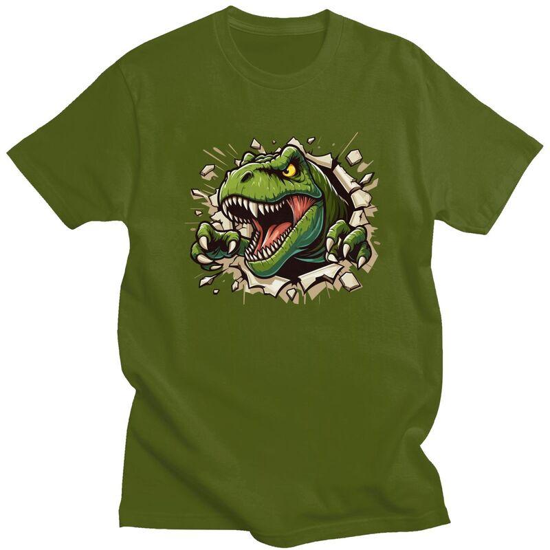 Custom Wild Trex Dinosaur Roars T Shirt Men Pure Cotton Tshirt Tees Fashion Tshirts