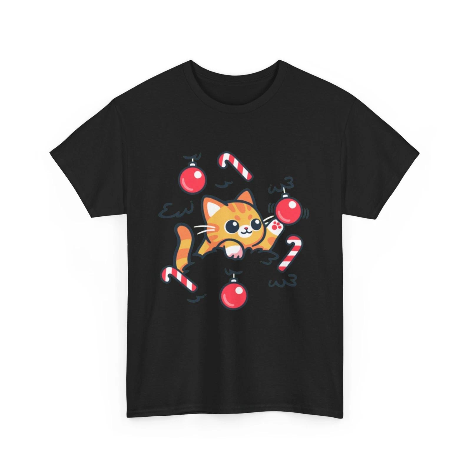 Cat T-Shirt | Cat on the Christmas tree Shirt 2XL