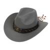 Women Men Western Cowboy Hat, Wide Curved Brim Felt Cowgirl Hat, Vintage Jazz Riding Hat, Removable Hat Belt, Head Circumference 56‑58cm