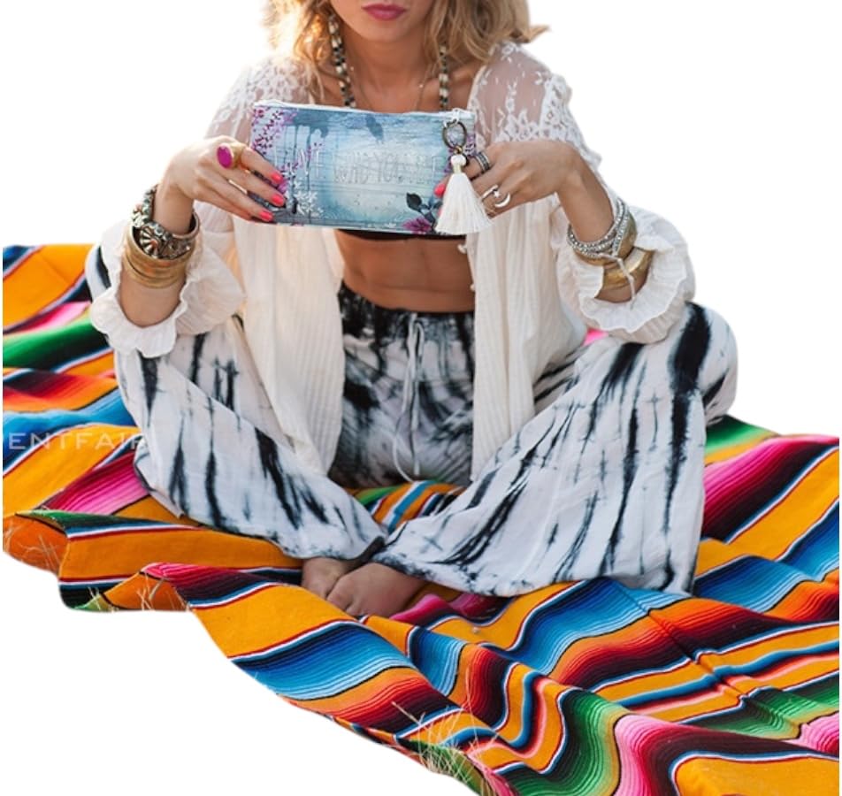 Mexican Color Table Runner Sarape Mexico Ethnic Hippie Gypsy BOHO Shop Interior Rug Thin Cotton Camping Outdoor Colorful Happy Rainbow Christmas