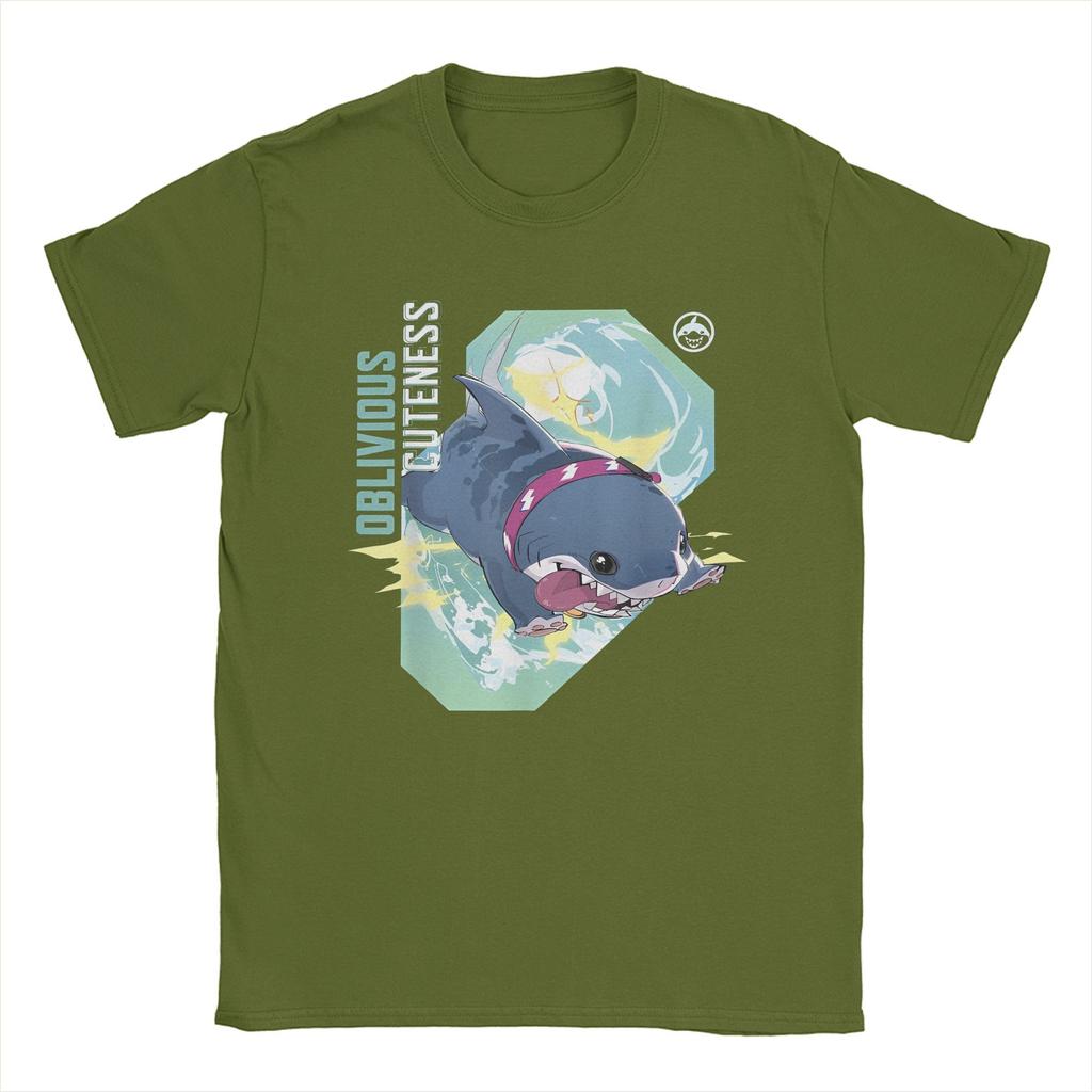 Men's T-Shirt Marvel-Rivals PVP Jeff the Land Shark Unique Cotton Tees Short Sleeve Oblivious Cuteness T Shirts Crew Neck Tops