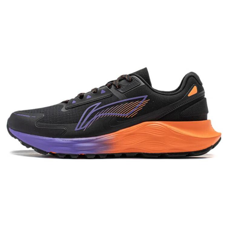 New LiNing Yufeng Cushioning Anti Slip And Wear Resistant Low Top Running Shoes Men's Black Orange Purple ARST055-3