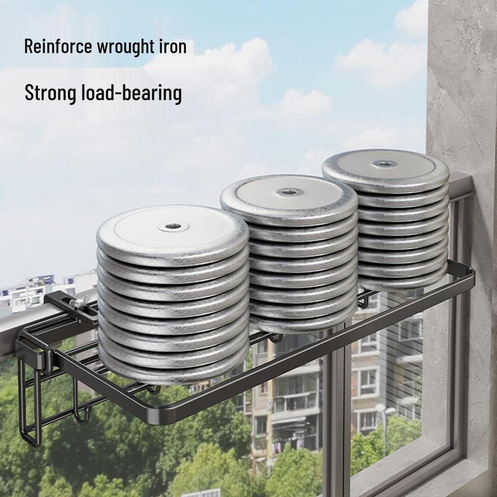 Hochhaus Balkon Wäscheständer mit Kleiderstange und Diebstahlschutz für Fenster