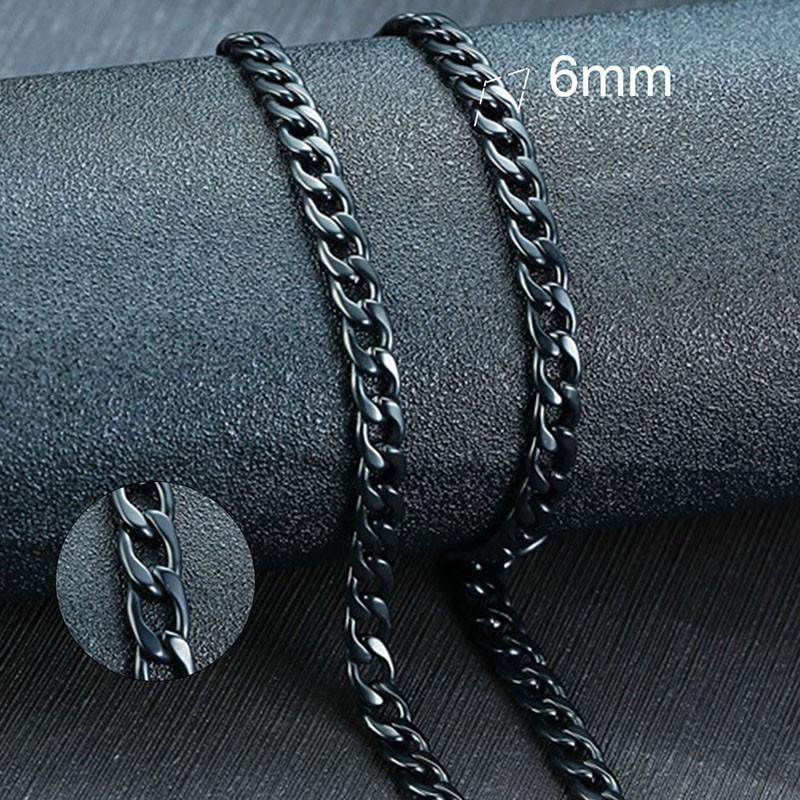 Vnox Pánský kubánský řetězový náhrdelník z nerezové oceli, černozlatá barva, pánský choker, šperky, dárky pro něj
