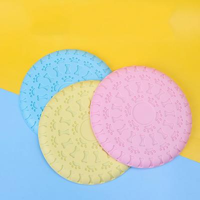 Dog Flying Disc Toy Textured Rubber Dog Fetch Toy Dog Feeding Dish for Aggressive Chewers Outdoor Training Toss-and-Catch Game