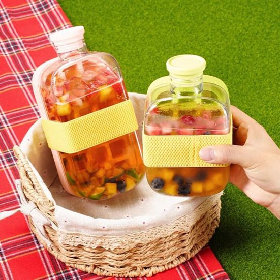 Přenosná láhev na výrobu ledu se slámkou, 2v1 forma na ledové kostky s pohárkem na led, Stisknutím uvolníte formu pro cestování, kancelář, domov, venkovní použití