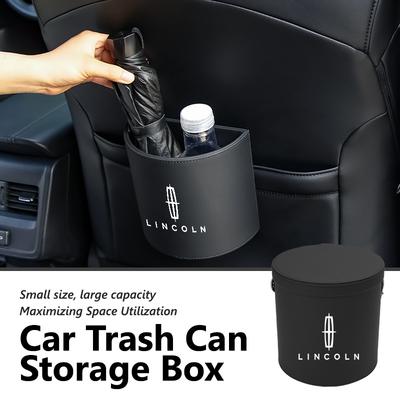 Car Garbage Trash Can Back Seat Hanging Leak-proof Storage Box For Lincoln Aviator Navigator Continental Nautilus Flyer Corsair Jds2