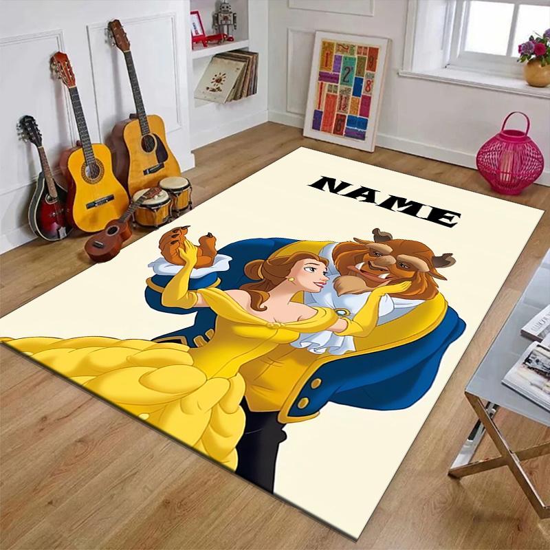 Custom Princess Mat Personalized Name, Polyester Washable Indoor Entryway Rug, Gift for Christmas, Easter, Thanksgiving Day