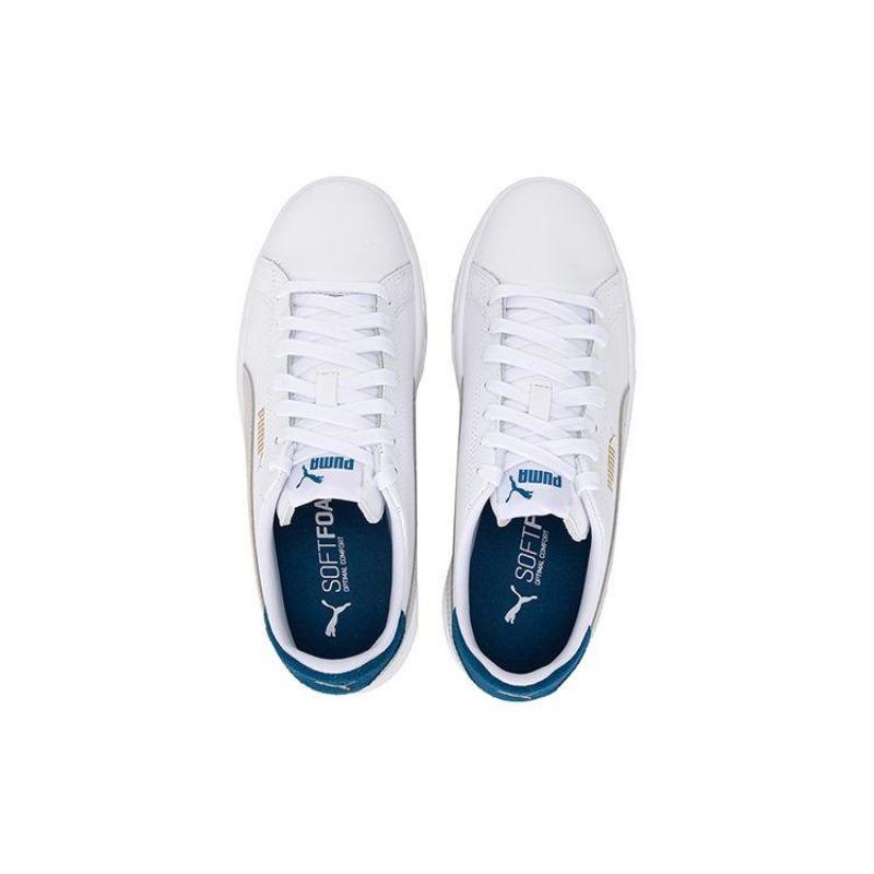 PUMA Serve Pro Lite Unisex Leather Comfort Lightweight Wear-resistant Low Top Skate Shoes White Grey Blue 374902-15