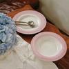 Ceramic Plate French Medieval Grapevine Relief Sweet Cake Plate Underglaze Colored Plate Dinner Set Plates and Dishes