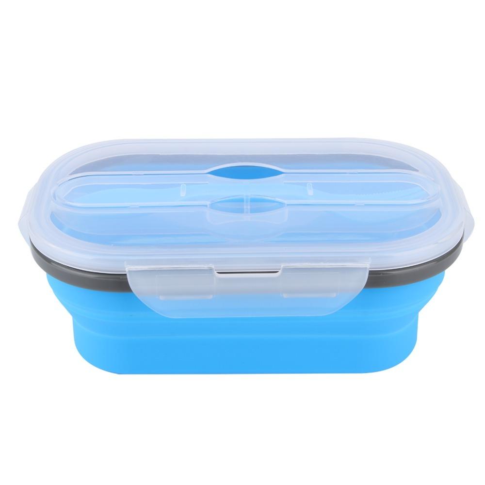 800ml Foldable Bento Box Microwave Safe Portable Food Storage  Outdoor Travel