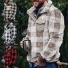 Men Sweatshirt Plaid Thicken Pullover Loose Winter Sweatshirt for Daily Wear