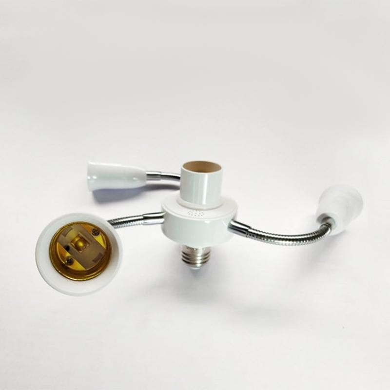Adjustable White E27 Base Light Socket Splitter Led Bulbs Holder Converter With Extension Hose Lamp Holder