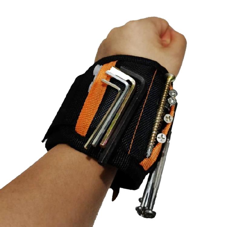 Magnetic Wristband Tool Holder With 6 Rows Of Magnets For Drill Bit Convenient Tool And Part Storage Repair Construction