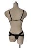 Hollow-Out European & American Style Lingerie: Sexy Strappy Three-Piece See-Through Temptation Set