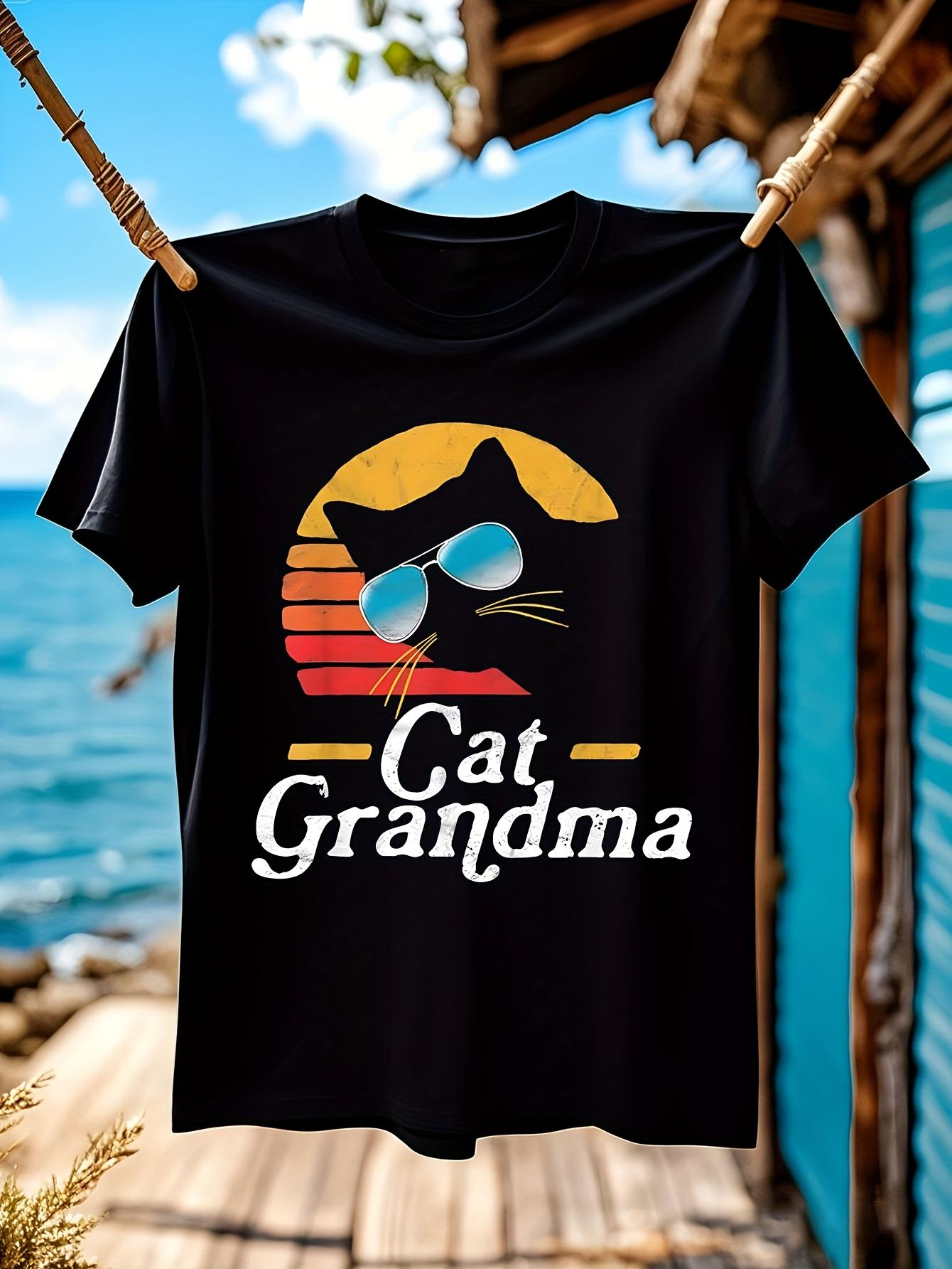 Vintage Tshirt Vintage 80s Retro Cat Grandma Graphic Tshi... XXL