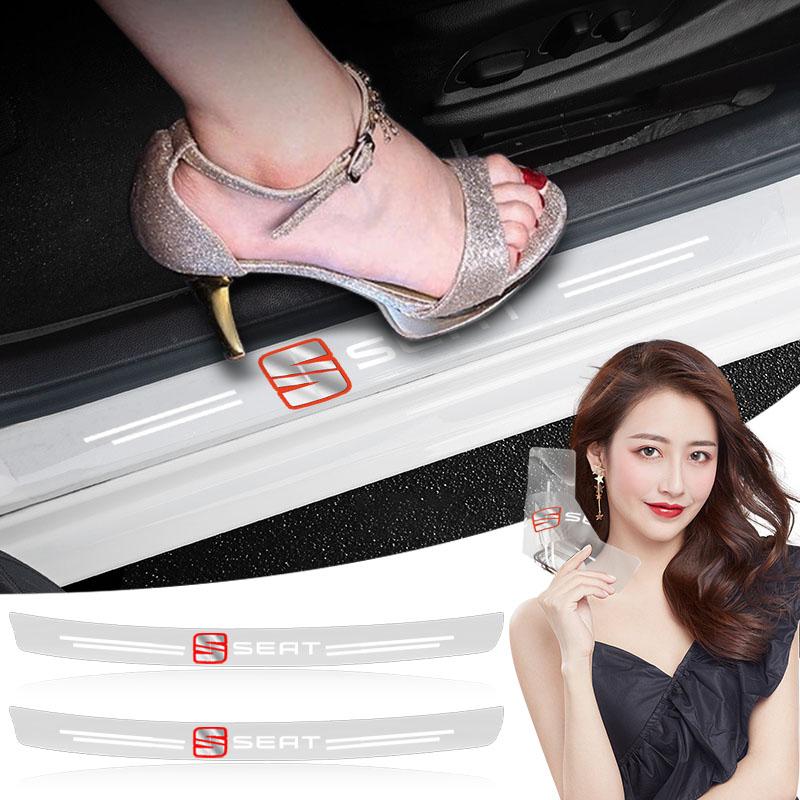 1Pcs Transparent Car Trunk Badge Protective Sticker Car Accessories For SEAT Leon Altea Ibiza Toledo Cordoba Alhambra Arona Ateca Exeo