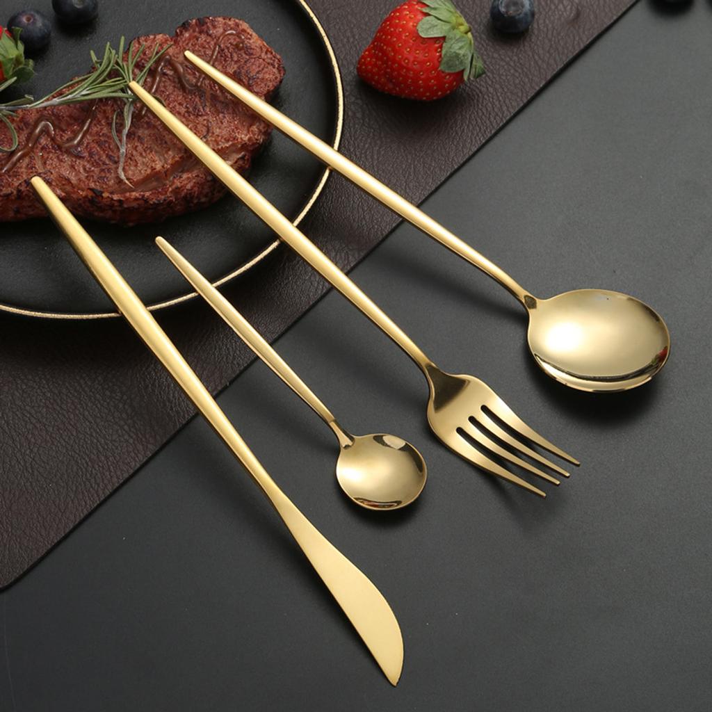 4 Piece Flatware Set Mirror Polished Cutlery Utensil Set Restaurant Eating Tableware Set for Restaurant Home