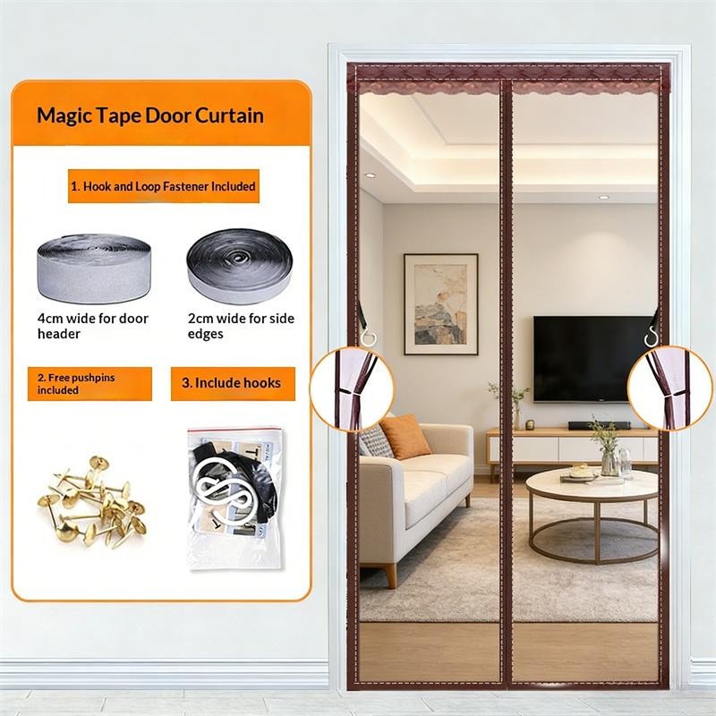Magnetic Door Curtain Summer-Specific: Heavy-Duty Insect-Proof Mesh, Hands-Free Auto-Closing, No-Drill Install, Pet-Friendly