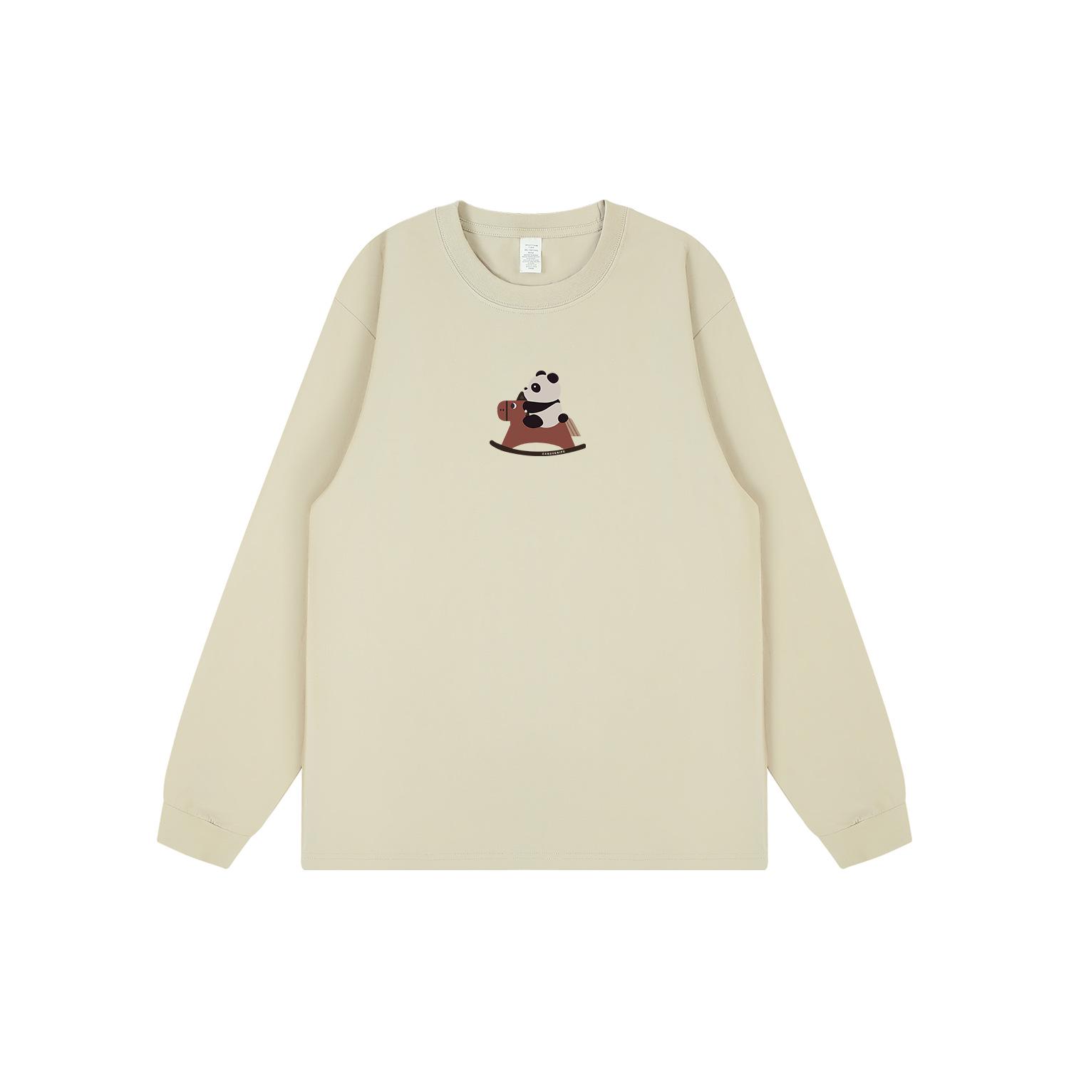 

Трендовая футболка с мультяшным принтом в стиле гуочао для пар, из чистого хлопка, с длинным рукавом 2XL льняной