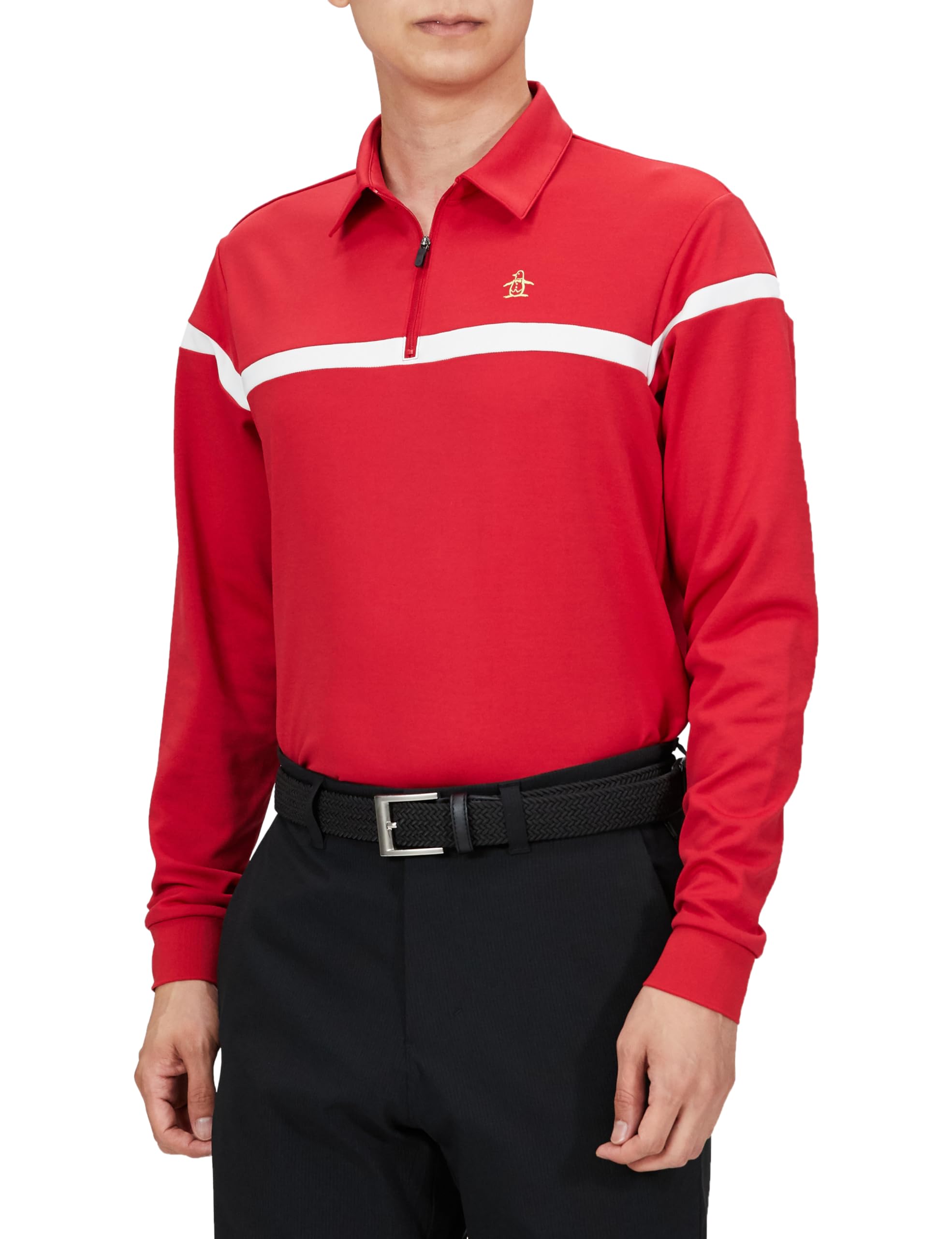 

Munsingwear Long Sleeve UVCUT Basic Sporty Golf RD00 Men s Half-Zip Shirt, Sweat-Wicking, (UPF 50+), Shirt, MGMWJB05, Red,