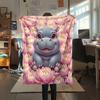 1Pc Cartoon Print Flannel Blanket, High Quality Comfortable for All Seasons, Home Decor, Warmth and Comfort, Perfect for Christmas Birthday Gift