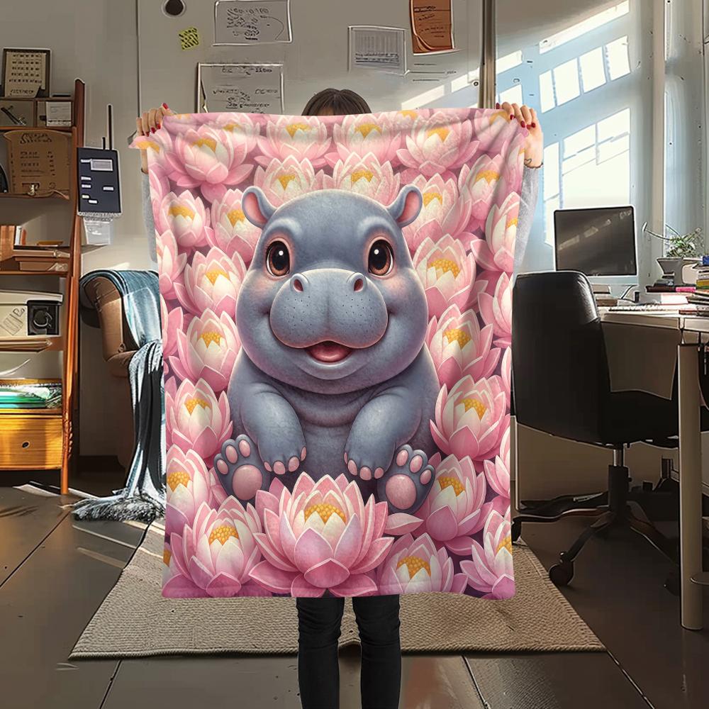 1Pc Cartoon Print Flannel Blanket, High Quality Comfortable for All Seasons, Home Decor, Warmth and Comfort, Perfect for Christmas Birthday Gift