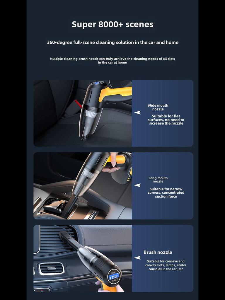 High-Power Dual-Purpose Car Air and Vacuum Pump