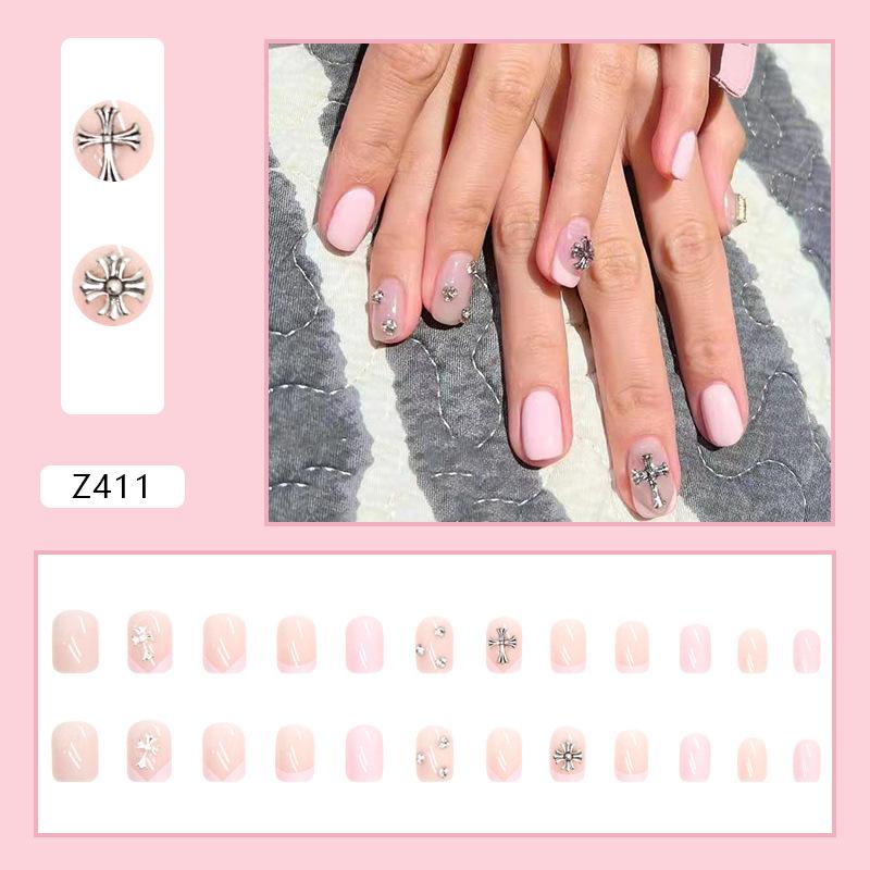 

Алмазный ноготь с прозрачным цветным блеском, 24 шт., в коробке, искусственный ноготь, готовый высококачественный дизайн ногтей