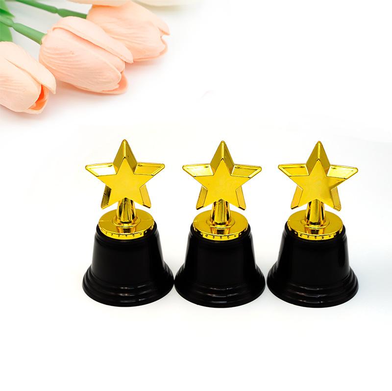 10pc Star Plastic Trophies, Golden Award Trophies for Competition Party Kids Adults