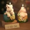3D Easter Bunny Egg Candle Silicone Mold Rabbit Resin Plaster Resin Ornaments Mould Home Decoration Gifts Candle Making Supplies