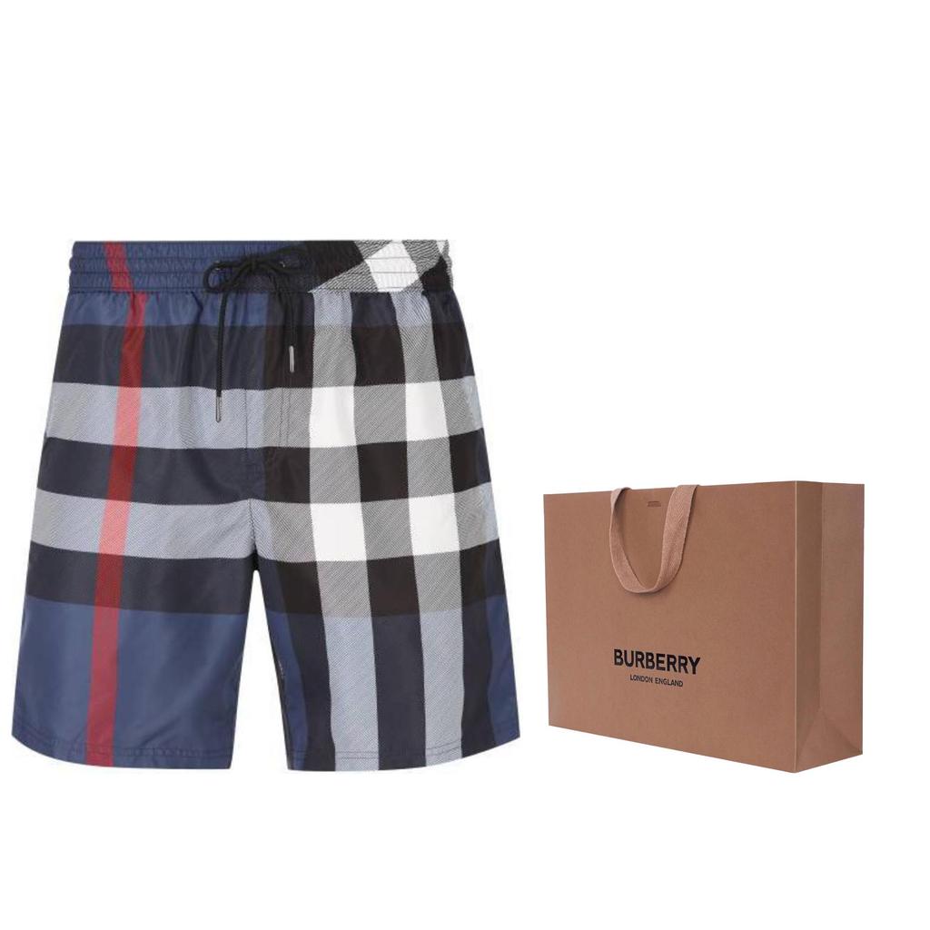 Burberry Checked Drawstring Swim Shorts 81072731