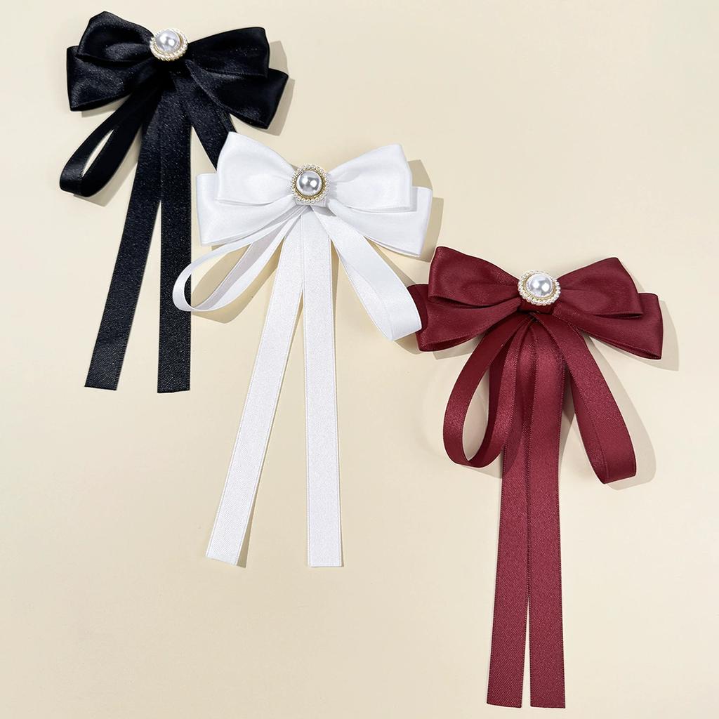 Modna kokardka na kołnierzyk dla kobiet Czarna/Biała/Czerwona wstążka Kokardka Broszka Ozdoby do ubrań