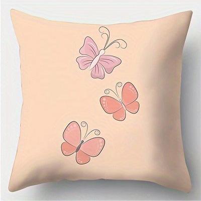 Home Decor Daisy & Butterfly Patterned Cushion Covers Pattern Cushion Cover Suitable for Sofa Bedroom Car Pillow Cover