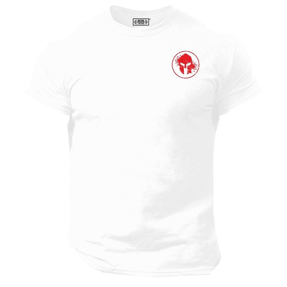 Blood Spartan T Shirt Pocket Gym Clothing Bodybuilding Training Workout Mma Top