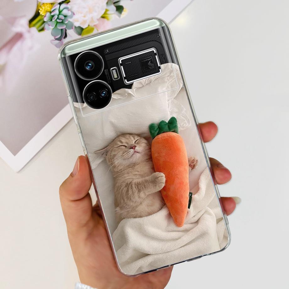 For Realme GT5 240w / GT3 / GT Neo 3 / GT Neo 5 Case Cute Cartoon Luxury Soft Silicon Transparent  Phone Case Back Cover Capas