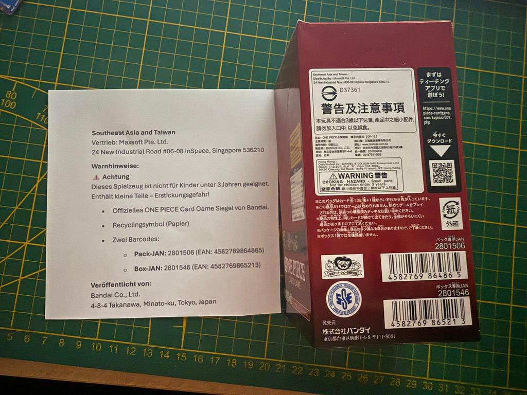 August "3. Jahrestag! One Piece Karte Schatzkampagnen-Pack" mit 2 Päckchen. Bandai One Piece Kartenspiel Geerbter Wille [OP-13] (Box) 24 Packungen