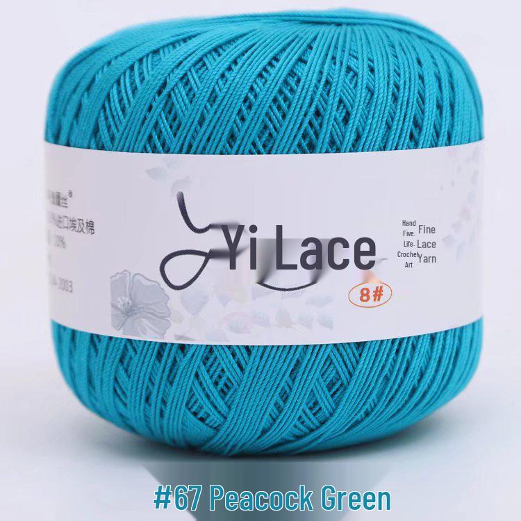 8# 100% Cotton Lace Yarn - 50g Ball, 400m, Strong Twist Crochet Thread for Hand-knitting, Flowers, Hats, and Cardigans - Free Shipping.