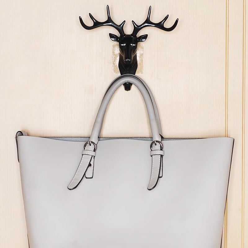 ZNMWT Deer Head Antler Decorative Adhesive Wall Hooks