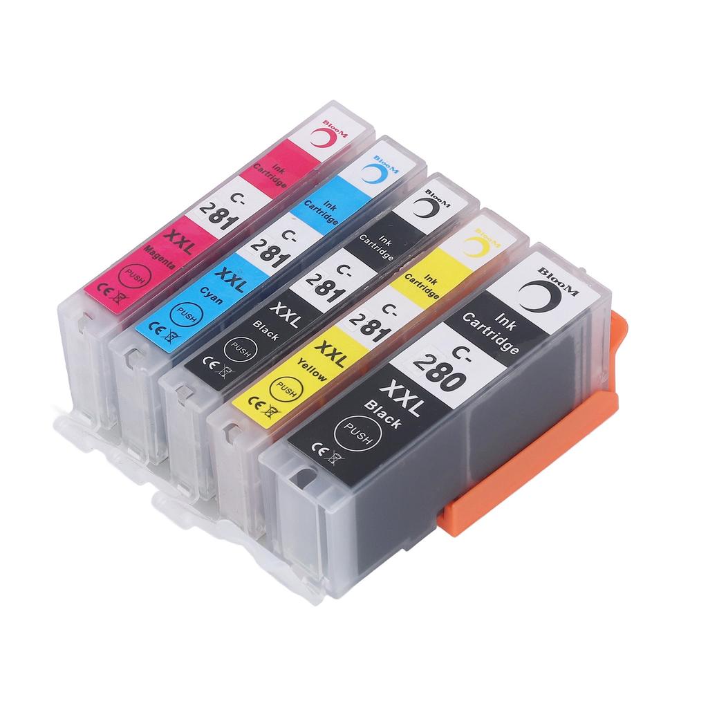 Ink Cartridge 280 281 Smooth Output Cartridge Combo Pack Replacement for PIXMA TS702 TR7520 5 Colors BK BK C M Y