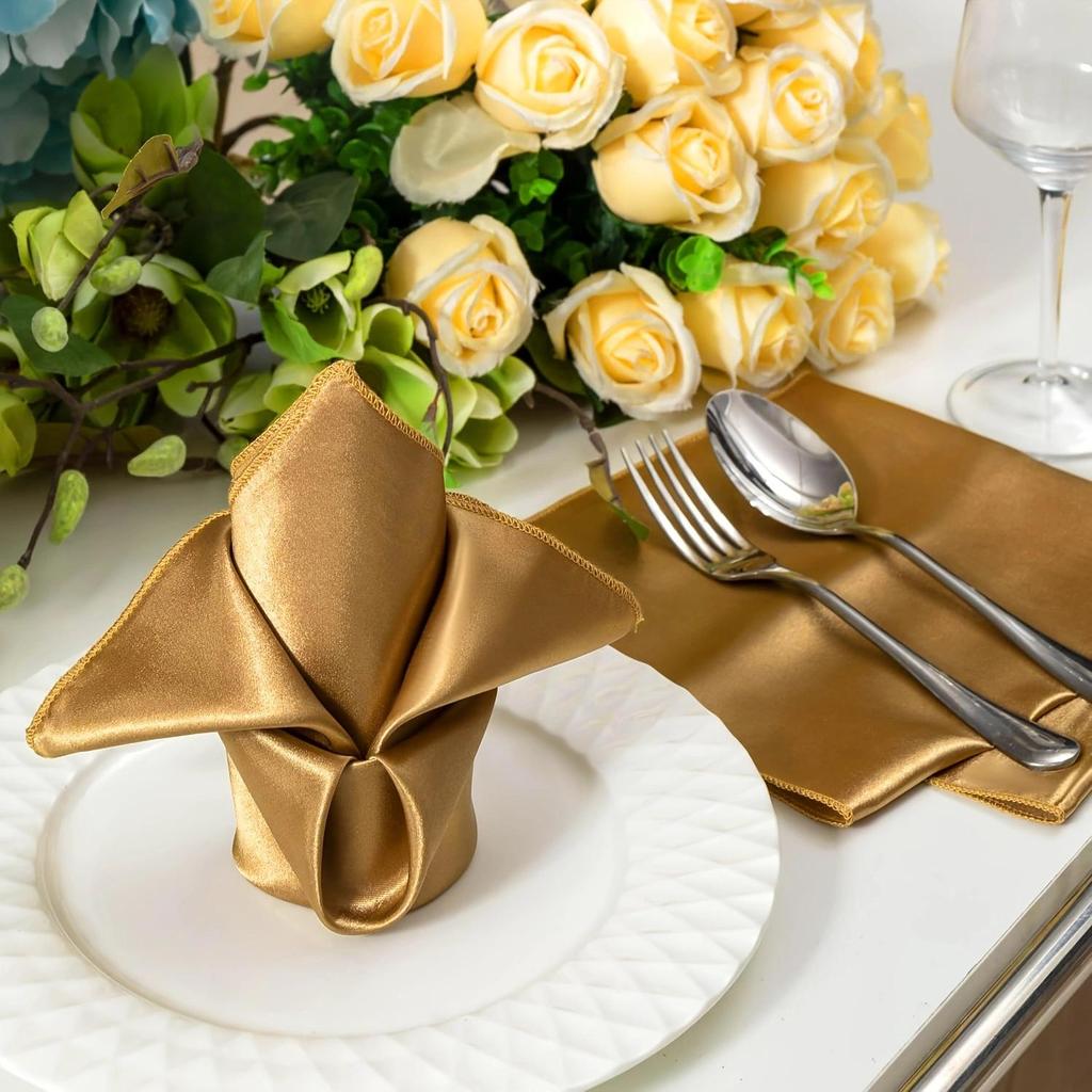 Satin Polyester Luxury Napkin for Weddings & Festive Table Decoration