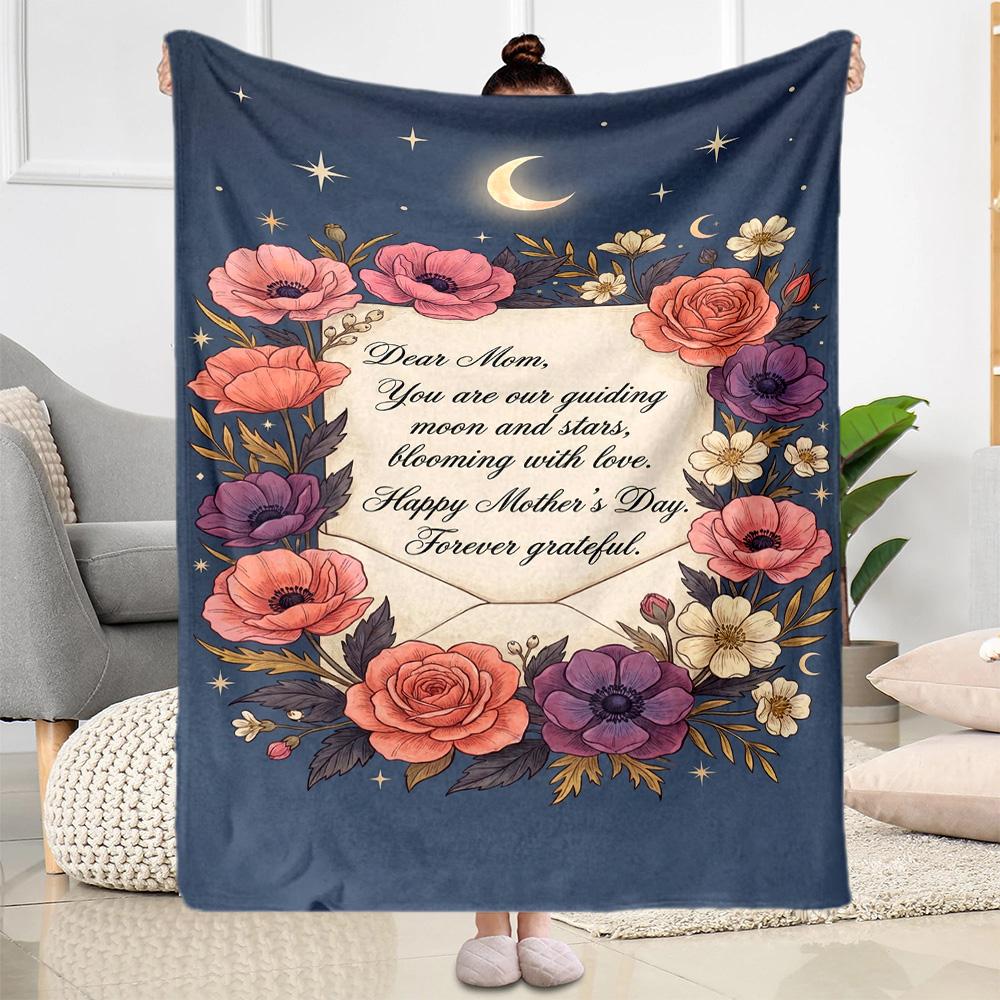 Mom's Heart And Love Blanket Suitable for Sofas,travel, Living Rooms Also a Good Gift for Friends and Family Suitable for All Seasons.