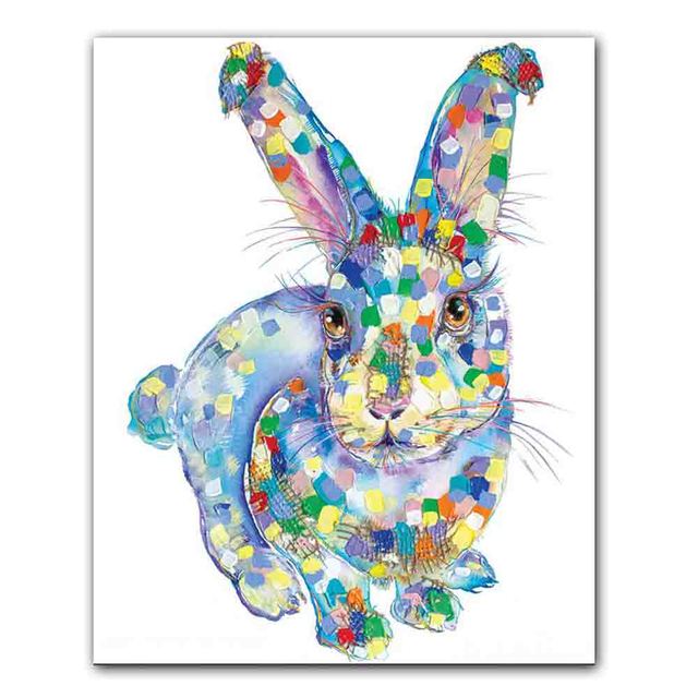 Nordic graffiti art abstract animal canvas painting digital color poster office wall painting living room home decoration mural No Frame