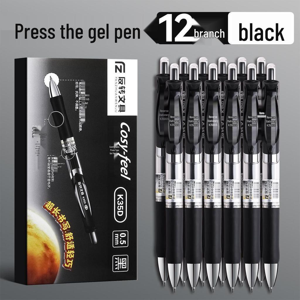 0,5mm Zatahovací gelové pero pro studenty - Černé, Červené, Modré - Ideální pro zkoušky a psaní