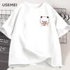 Panda Bear Bubu Dudu and Their Babies T Shirt Fashion Funny Couple T-shirt Women Men Fashion Casual Short Sleeve Tees Clothing