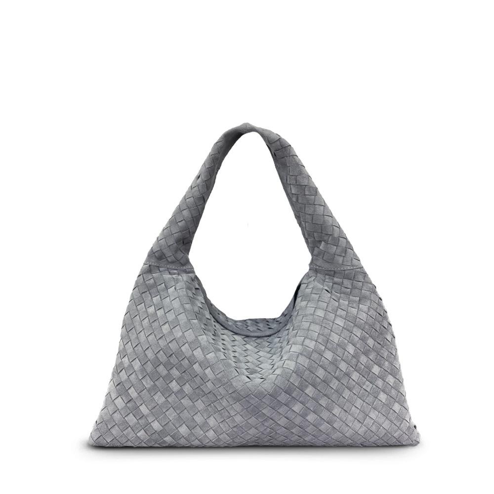 Leather Woven Bag Cross-border New Suede Matte Retro Large-capacity Handbag Lazy Shoulder Armpit Women's Bag