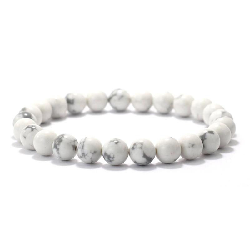 New Simple Style 8mm Gemstone Stretch Beaded Bracelet Men Women Natural Tiger Eyes Lava Onyx Stone Hand Accessories Pulseria